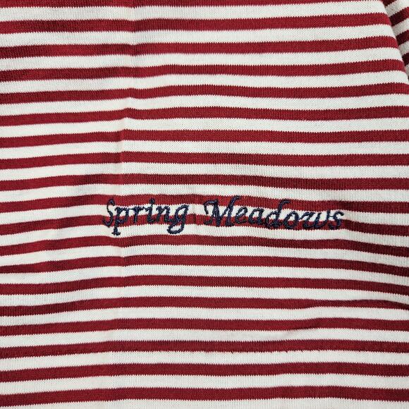 Polo Golf Ralph Lauren Red White Stripe Pima Cotton Shirt XL Spring Meadows - Picture 4 of 7